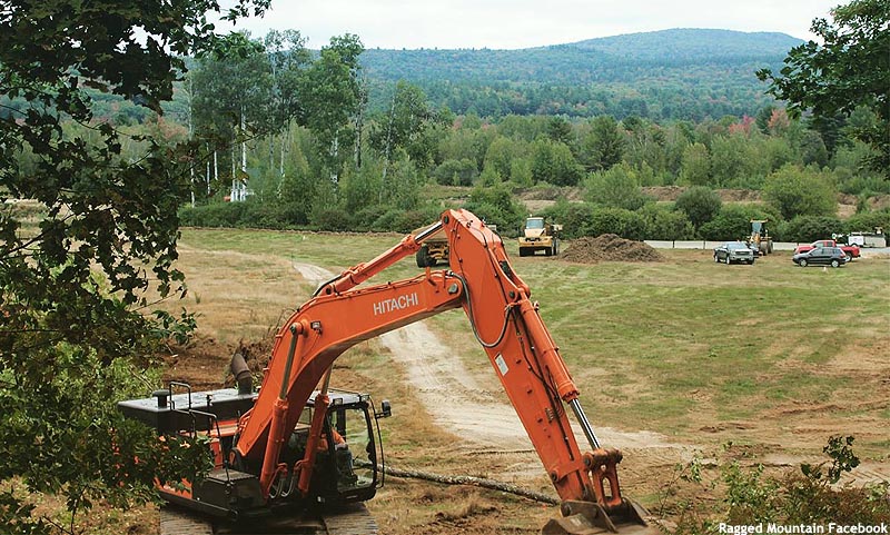 Ragged Mountain snowmaking pond construction, September 2016