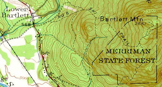 1942 Bartlett Mountain Map