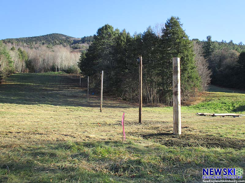Rope tow poles at Ascutney, November 8