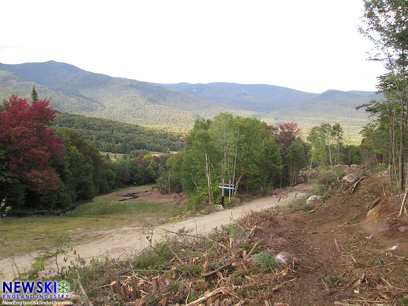 The bottom of Green Peak intermediate trail 52, top of Green Peak novice trail 4, and widened Lower Stillness (September 17, 2016)