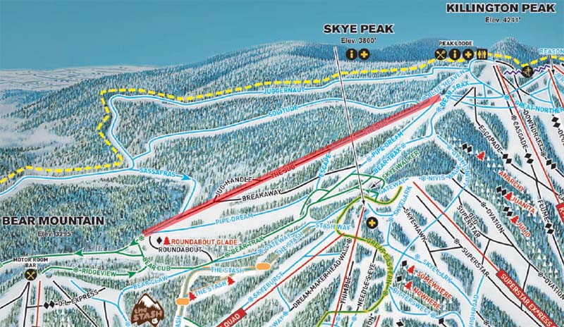 Killington South Ridge Trail Map