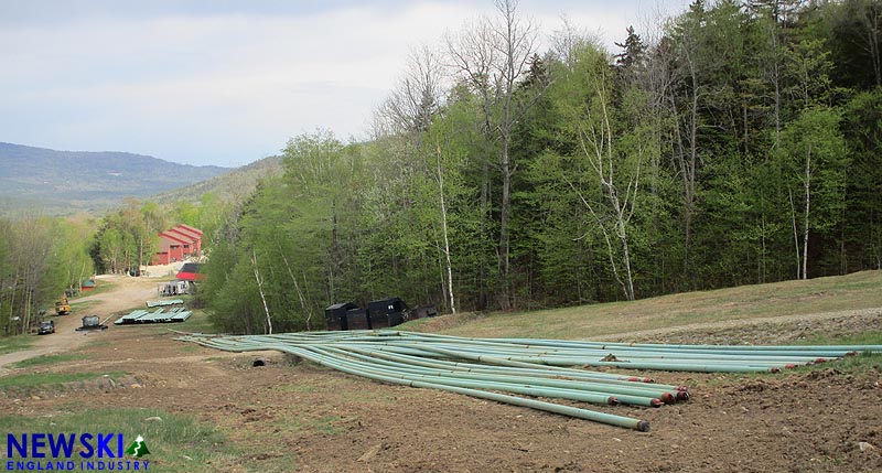 New snowmaking pipe, May 2021