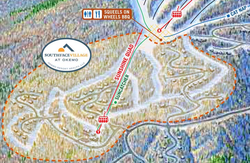 2015-16 South Face Village Trail Map