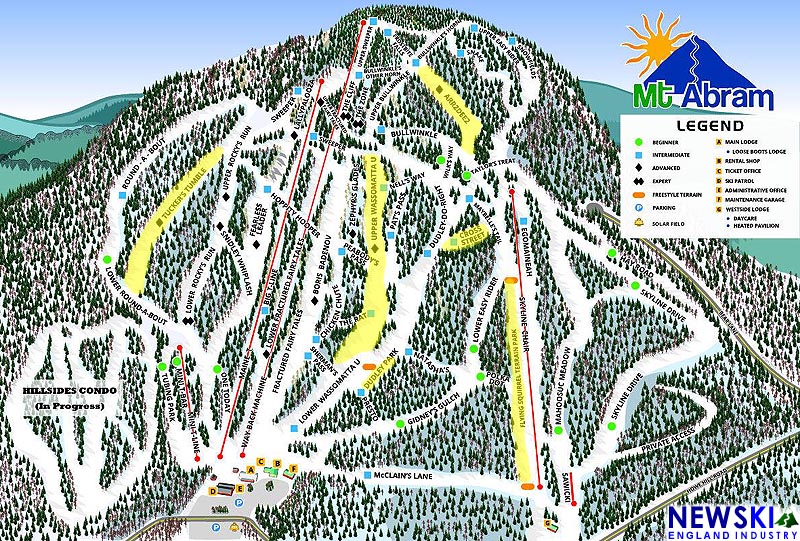 New terrain on the 2016-17 Mt. Abram trail map