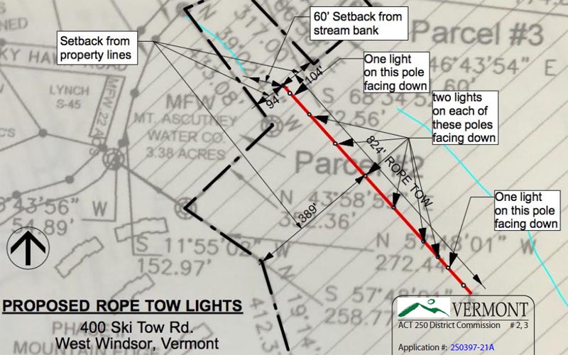 Mt. Ascutney lighting proposal map